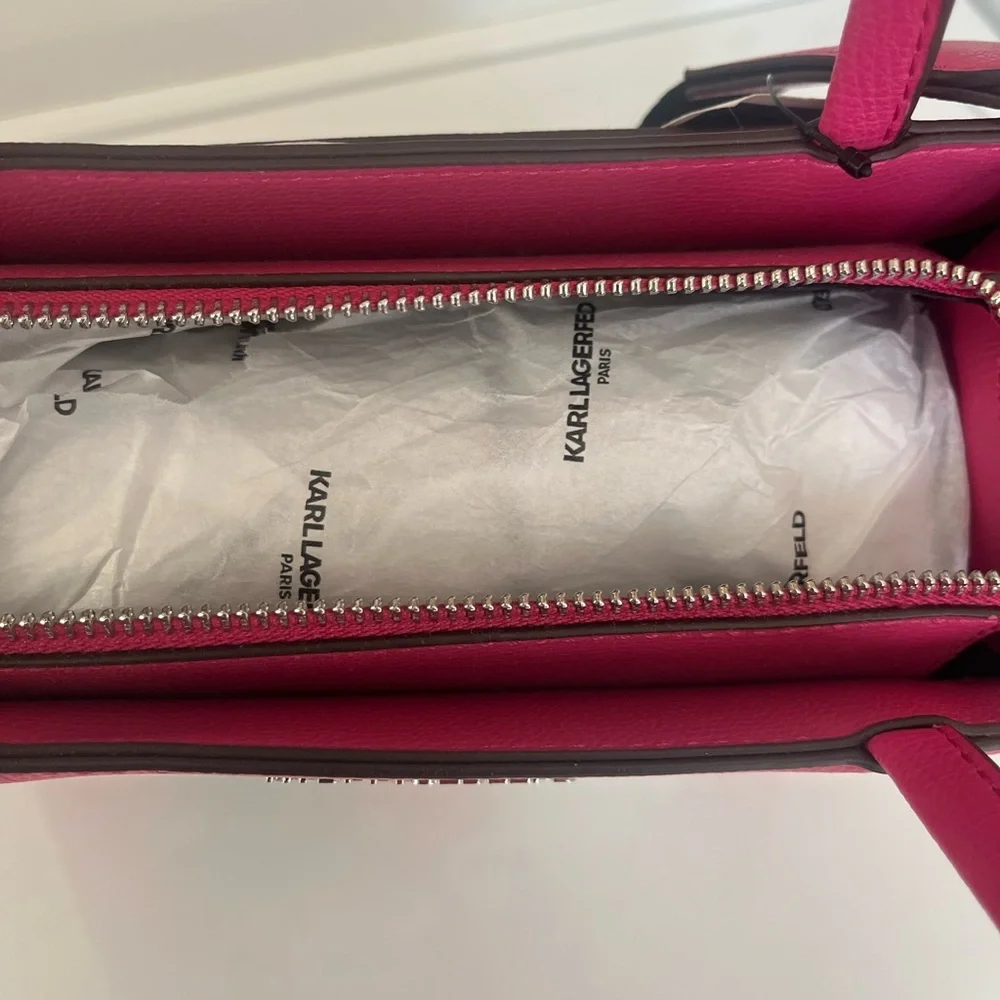 NWT hot pink Karl Lagerfeld Pink Tote with Iconic Characters choupette - Picture 4 of 4